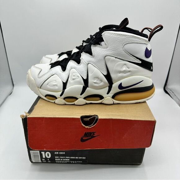 Vintage Nike Air CB34 Mens Size 10 White 130259-151 OG With‎ Box Charles Barkley - Picture 1 of 9